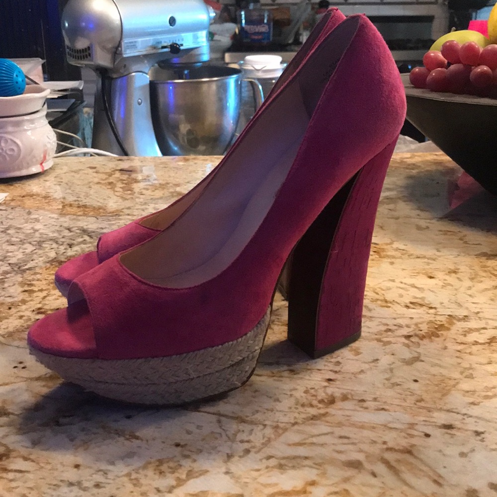 Boutique 9 hot pink fuchsia espadrille heels 8.5